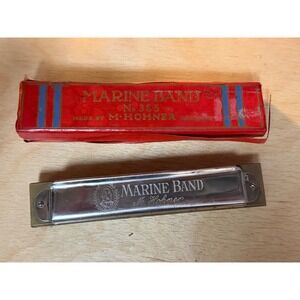 Vintage M. Hohner Marine Band No. 365 Harmonica Key of G 14 Hole Made in Germany